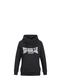 schwarzer und weißer bedruckter Pullover mit einem Kapuze von Lonsdale