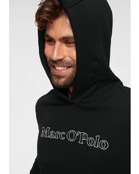 schwarzer und weißer bedruckter Pullover mit einem Kapuze von Marc O'Polo