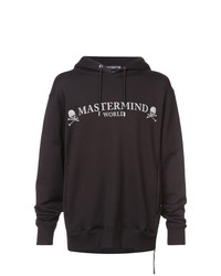 schwarzer und weißer bedruckter Pullover mit einem Kapuze von Mastermind World