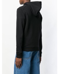 schwarzer und weißer bedruckter Pullover mit einem Kapuze von Versace Collection