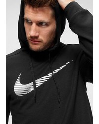 schwarzer und weißer bedruckter Pullover mit einem Kapuze von Nike