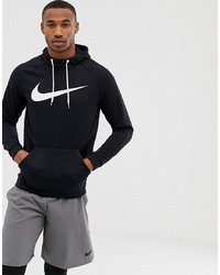 schwarzer und weißer bedruckter Pullover mit einem Kapuze von Nike Training