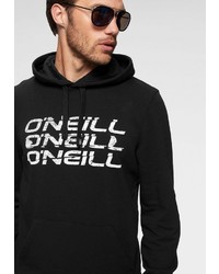schwarzer und weißer bedruckter Pullover mit einem Kapuze von O'Neill