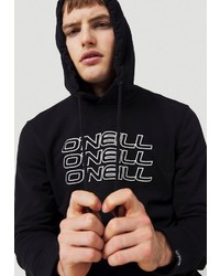 schwarzer und weißer bedruckter Pullover mit einem Kapuze von O'Neill