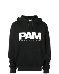 schwarzer und weißer bedruckter Pullover mit einem Kapuze von Pam Perks And Mini