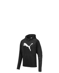 schwarzer und weißer bedruckter Pullover mit einem Kapuze von Puma