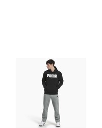 schwarzer und weißer bedruckter Pullover mit einem Kapuze von Puma