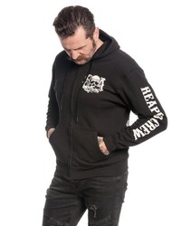 schwarzer und weißer bedruckter Pullover mit einem Kapuze von Sons of Anarchy