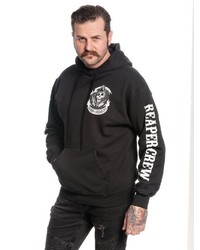 schwarzer und weißer bedruckter Pullover mit einem Kapuze von Sons of Anarchy