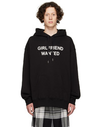 schwarzer und weißer bedruckter Pullover mit einem Kapuze von Stolen Girlfriends Club