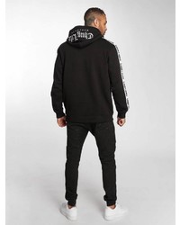 schwarzer und weißer bedruckter Pullover mit einem Kapuze von Thug Life