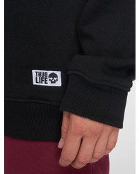 schwarzer und weißer bedruckter Pullover mit einem Kapuze von Thug Life