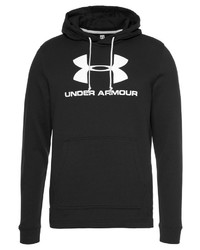 schwarzer und weißer bedruckter Pullover mit einem Kapuze von Under Armour