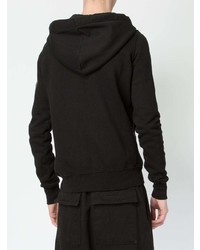 schwarzer und weißer bedruckter Pullover mit einem Kapuze von Rick Owens DRKSHDW