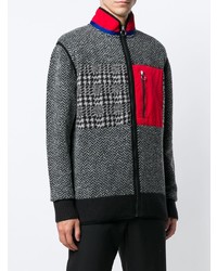 schwarzer und weißer bedruckter Pullover mit einem Reißverschluß von Hilfiger Collection