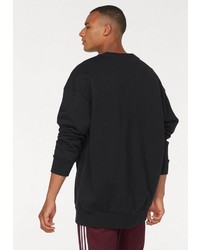 schwarzer und weißer bedruckter Pullover mit einem Rundhalsausschnitt von adidas Originals