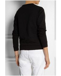 schwarzer und weißer bedruckter Pullover mit einem Rundhalsausschnitt von MCQ