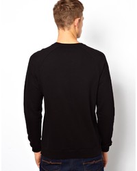 schwarzer und weißer bedruckter Pullover mit einem Rundhalsausschnitt von Asos