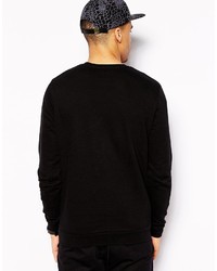 schwarzer und weißer bedruckter Pullover mit einem Rundhalsausschnitt von Asos
