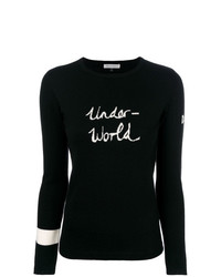 schwarzer und weißer bedruckter Pullover mit einem Rundhalsausschnitt von Bella Freud