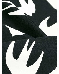 schwarzer und weißer bedruckter Pullover mit einem Rundhalsausschnitt von McQ Alexander McQueen
