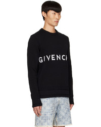 schwarzer und weißer bedruckter Pullover mit einem Rundhalsausschnitt von Givenchy