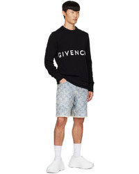 schwarzer und weißer bedruckter Pullover mit einem Rundhalsausschnitt von Givenchy