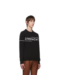 schwarzer und weißer bedruckter Pullover mit einem Rundhalsausschnitt von Givenchy