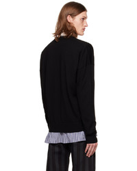 schwarzer und weißer bedruckter Pullover mit einem Rundhalsausschnitt von JW Anderson