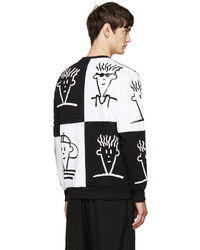 schwarzer und weißer bedruckter Pullover mit einem Rundhalsausschnitt von Etudes Studio