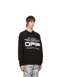 schwarzer und weißer bedruckter Pullover mit einem Rundhalsausschnitt von Off-White