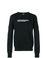 schwarzer und weißer bedruckter Pullover mit einem Rundhalsausschnitt von Calvin Klein 205W39nyc