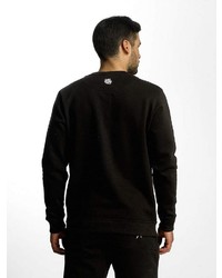 schwarzer und weißer bedruckter Pullover mit einem Rundhalsausschnitt von Dangerous