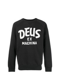 schwarzer und weißer bedruckter Pullover mit einem Rundhalsausschnitt von Deus Ex Machina