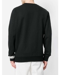 schwarzer und weißer bedruckter Pullover mit einem Rundhalsausschnitt von Lanvin