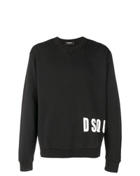schwarzer und weißer bedruckter Pullover mit einem Rundhalsausschnitt von DSQUARED2