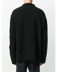 schwarzer und weißer bedruckter Pullover mit einem Rundhalsausschnitt von N°21