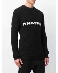schwarzer und weißer bedruckter Pullover mit einem Rundhalsausschnitt von Unravel Project