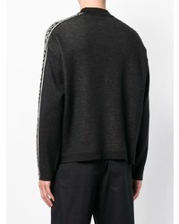 schwarzer und weißer bedruckter Pullover mit einem Rundhalsausschnitt von MSGM