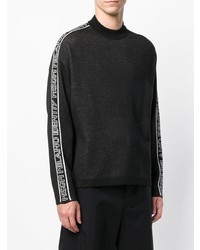 schwarzer und weißer bedruckter Pullover mit einem Rundhalsausschnitt von MSGM