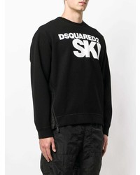 schwarzer und weißer bedruckter Pullover mit einem Rundhalsausschnitt von DSQUARED2