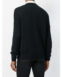 schwarzer und weißer bedruckter Pullover mit einem Rundhalsausschnitt von Calvin Klein 205W39nyc