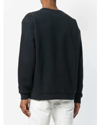 schwarzer und weißer bedruckter Pullover mit einem Rundhalsausschnitt von Calvin Klein Jeans