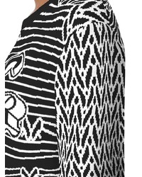 schwarzer und weißer bedruckter Pullover mit einem Rundhalsausschnitt von Opening Ceremony