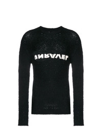 schwarzer und weißer bedruckter Pullover mit einem Rundhalsausschnitt von Unravel Project