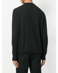 schwarzer und weißer bedruckter Pullover mit einem Rundhalsausschnitt von MSGM