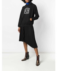 schwarzer und weißer bedruckter Pullover mit einer Kapuze von Givenchy