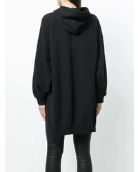 schwarzer und weißer bedruckter Pullover mit einer Kapuze von EACH X OTHER
