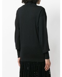 schwarzer und weißer bedruckter Rollkragenpullover von Christopher Kane