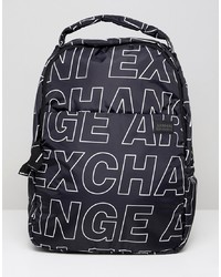 schwarzer und weißer bedruckter Rucksack von Armani Exchange